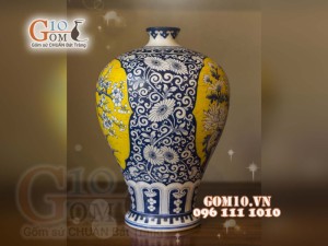 Đèn thấu quang họa tiết Chim hoa, cao 30cm