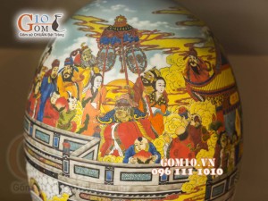 Đèn thấu quang họa tiết Hội bàn đào, cao 65cm