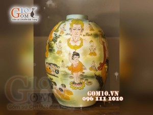 Đèn thấu quang họa tiết Phật bà quan âm, cao 62cm