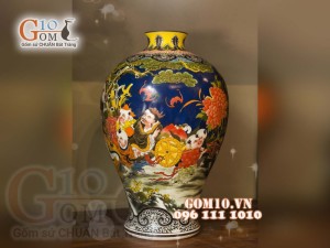 Đèn thấu quang họa tiết Phúc Như Đông Hải - Thọ Tỷ Nam Sơn, cao 62cm