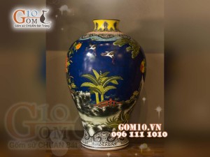 Đèn thấu quang họa tiết Phúc Như Đông Hải - Thọ Tỷ Nam Sơn, cao 62cm