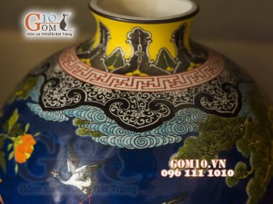 Đèn thấu quang họa tiết Phúc Như Đông Hải - Thọ Tỷ Nam Sơn, cao 62cm