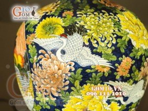 Đèn thấu quang họa tiết Thọ Tỷ Nam Sơn Bách Lão, cao 62cm