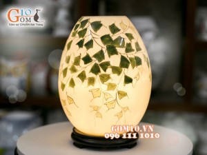 Đèn tinh dầu dáng trứng cao vẽ hoa dây cao 23cm