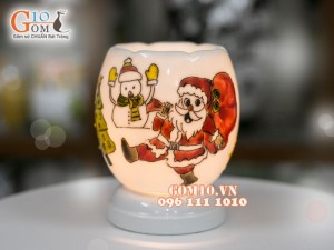 Đèn tinh dầu dáng trứng cao vẽ ông già noel cao 11cm