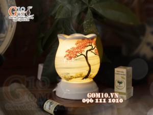 Đèn xông tinh dầu dáng quả lựu miệng loe, cao 13cm