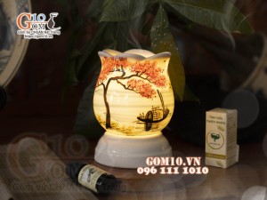 Đèn xông tinh dầu dáng quả lựu miệng loe, cao 13cm