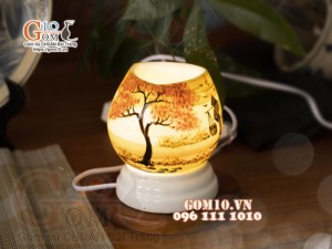 Đèn xông tinh dầu dáng quả lựu miệng tam giác, cao 13cm