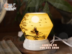 Đèn xông tinh dầu dáng quả lựu miệng tròn, cao 13cm