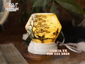 Đèn xông tinh dầu dáng quả lựu miệng tròn, cao 13cm