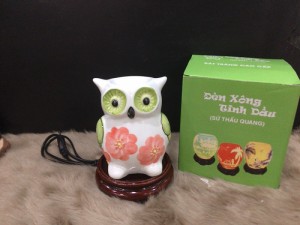 Đèn xông tinh dầu hình cú mèo cao 16cm