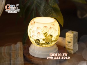 Đèn xông tinh dầu hoa sen, cao 11cm