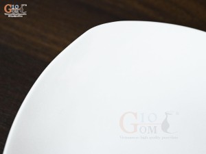 Đĩa ảo men trắng trơn, đường kính 22cm