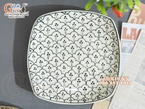 Đĩa ảo xanh đồng vẽ bèo, đường kính 16cm