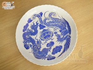 Đĩa cau rồng xanh kim đường kính 15cm 