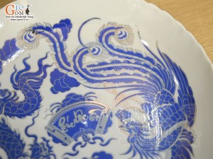 Đĩa cau rồng xanh kim đường kính 15cm 
