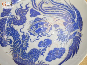 Đĩa cau rồng xanh kim đường kính 15cm 