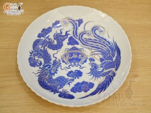 Đĩa cau rồng xanh kim đường kính 15cm 