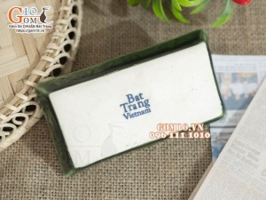 Đĩa gia vị 2 ngăn, xanh đồng vẽ Chuồn kim