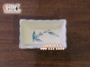 Đĩa gia vị chữ nhật lượn 