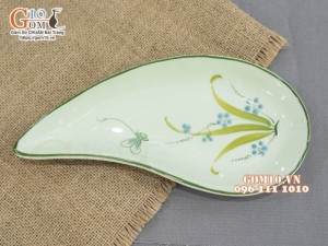 Đĩa giọt nước Đào Chuồn Ngọc, 26x12cm