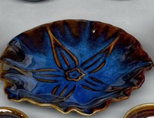 Đĩa hoa men hỏa biến Đại Dương, 21cm