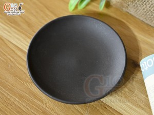 Đĩa kê ấm gốm màu đen đường kính 11.5cm