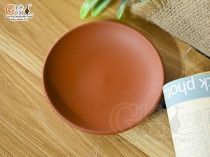Đĩa kê chén gốm màu đỏ đường kính 8.5cm
