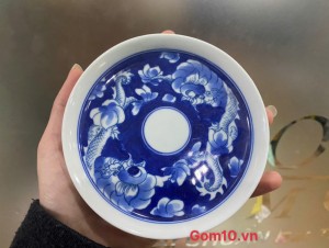 Đĩa kê men lam long ẩn đường kính 12.5cm