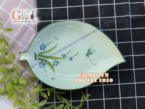 Đĩa lá rong Đào Chuồn Ngọc, 26,5x17cm