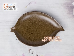 Đĩa lá rong men gồm vàng, 16cm