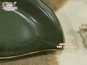 Đĩa mắt mèo men hỏa biến xanh ngọc cổ