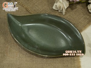 Đĩa mắt mèo men hỏa biến xanh ngọc cổ