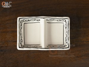 Đĩa muối chữ nhật 2 ngăn men cổ vẽ hoa móc (Hàng Đặt SX)
