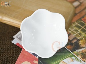 Đĩa muối hoa men trắng