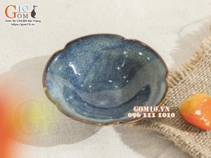 Đĩa muối hoa sâu men hỏa biến thiên hà