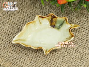 Đĩa muối lá men nhật vàng