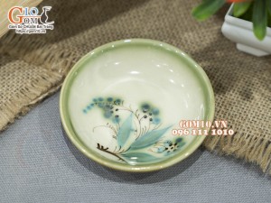 Đĩa muối men vuốt vẽ tre xanh