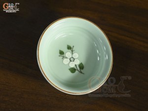 Đĩa muối ngọc thanh dương vẽ hoa Đào
