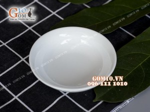 Đĩa muối tròn men trắng