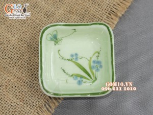 Đĩa muối vuông Đào Chuồn Ngọc