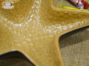 Đĩa sao sâu gốm vàng 23cm