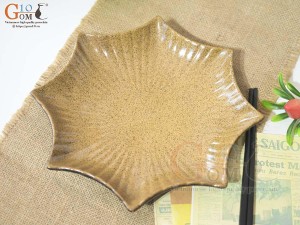 Đĩa sao men gốm vàng, 26cm