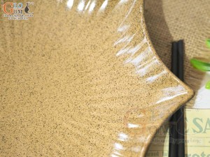 Đĩa sao men gốm vàng, 26cm