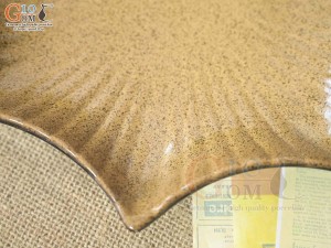 Đĩa sao men gốm vàng, 26cm