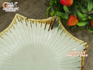 Đĩa sao men nhật vàng, 25,5cm