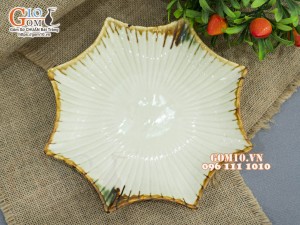 Đĩa sao men nhật vàng, 25,5cm