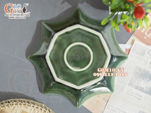 Đĩa sao xanh đồng vẽ bèo, đường kính 26cm