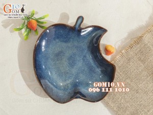 Đĩa táo men hỏa biến thiên hà, đường kính 19cm