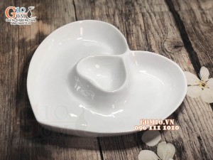 Đĩa tim men trắng, đường kính 28cm